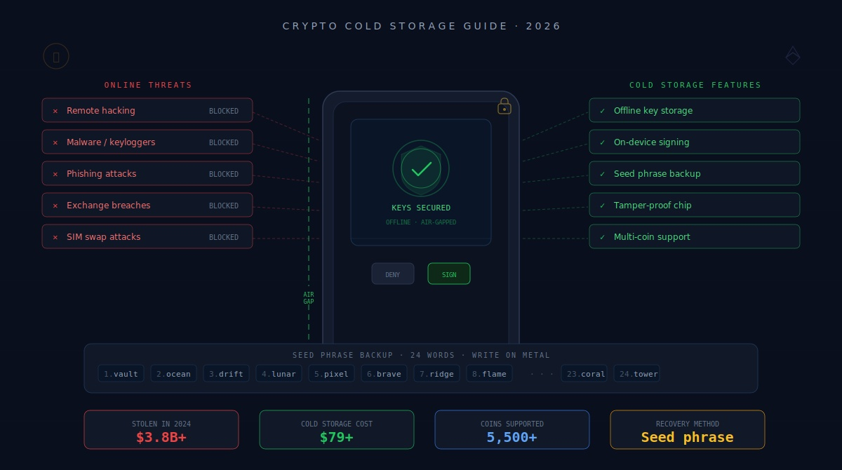 The most popular crypto cold storage: guide, best wallets, set up, risks, and a step-by-step guide
