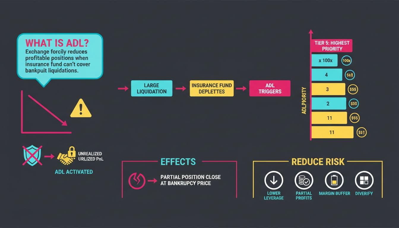 Auto-Deleveraging (ADL) on crypto futures, how it works, how to spot your ADL risk, and how to reduce it