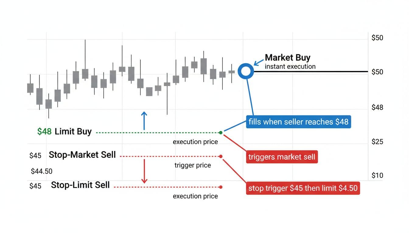 How to choose the right order type in crypto (limit, market, stop, stop-limit), with real trade examples