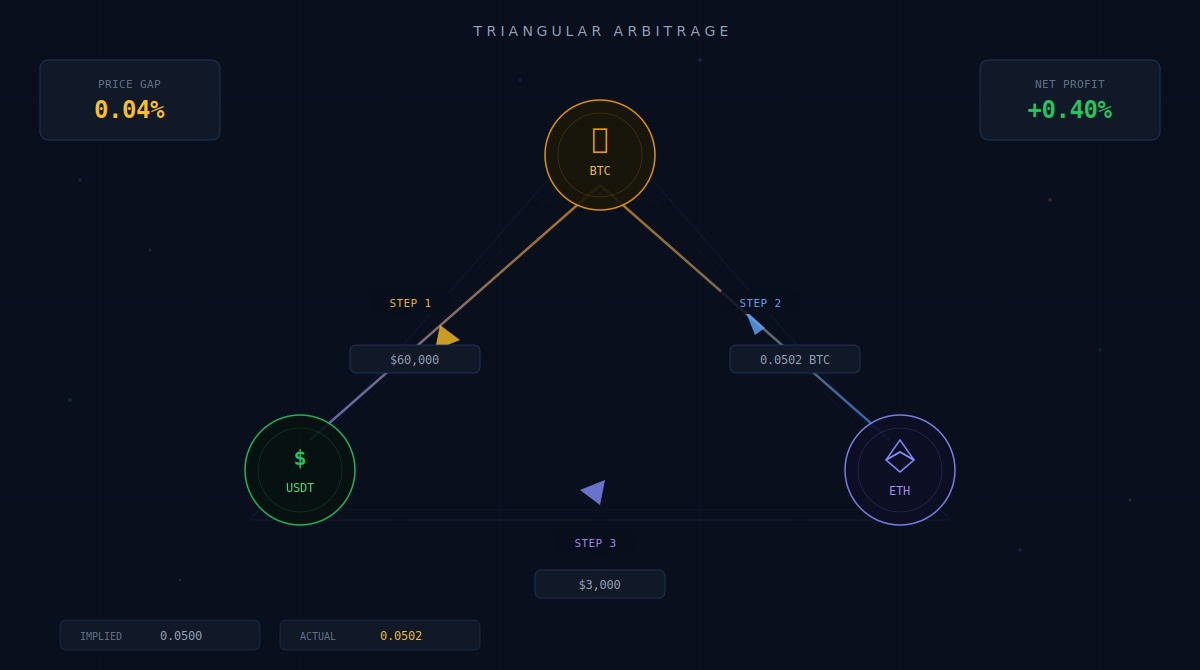 How to Mint Triangular Arbitrage in Crypto: Strategy, Examples and Real Math.